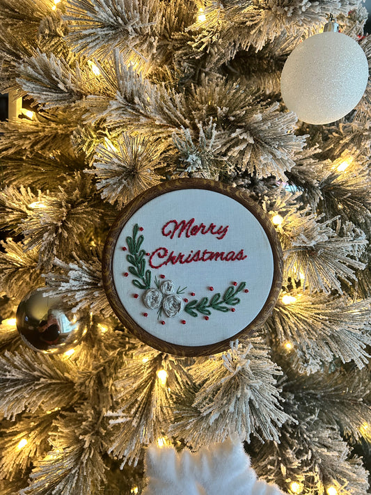 Custom Initial Christmas Ornament - Personalized Embroidered Keepsake