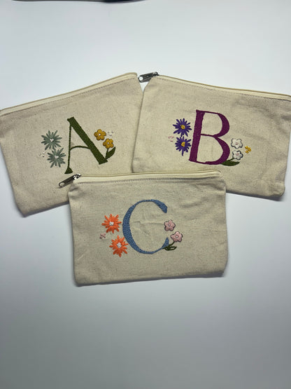 Personalized Embroidered Makeup Bag